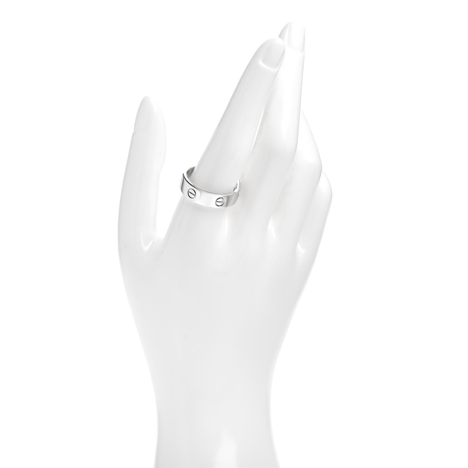 Cartier 18K White Gold 5.5mm LOVE Ring 64 10.75 2 of 4