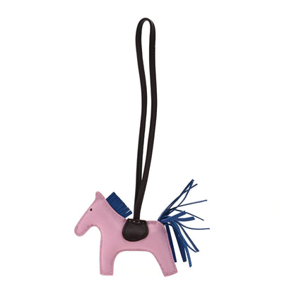 Hermes Milo Lambskin Grigri Rodeo Horse Bag Charm Mauve Sylvestre Bleu France Rouge Sellier 1 of 4