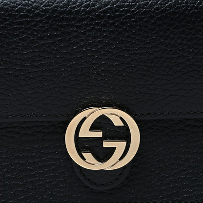 Gucci Dollar Calfskin Interlocking G Chain Wallet Black 8 of 10