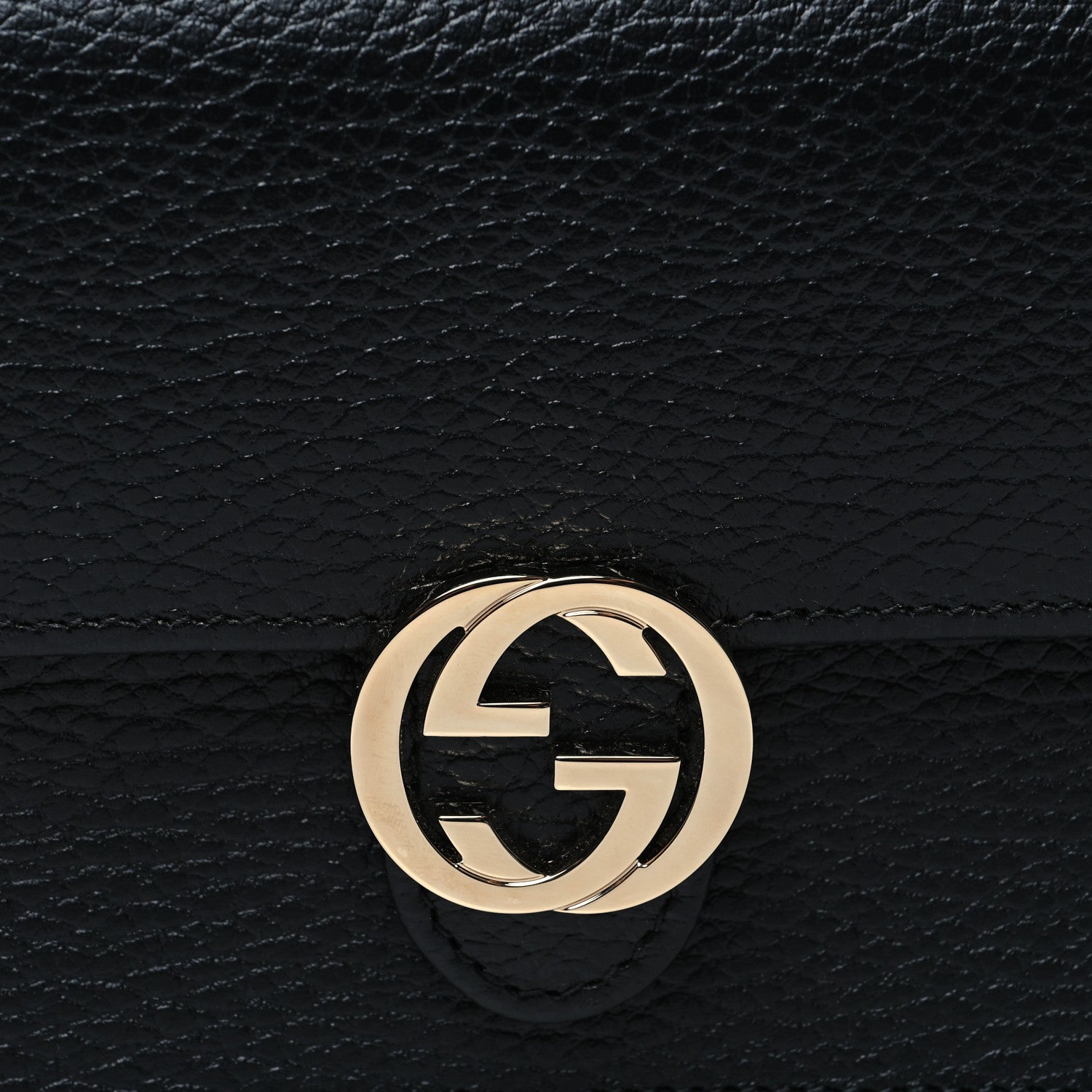 Gucci Dollar Calfskin Interlocking G Chain Wallet Black 8 of 10