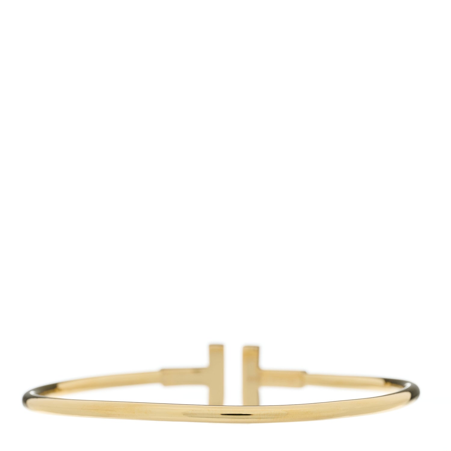 Tiffany 18K Yellow Gold Diamond T Wire Bracelet 2 of 3