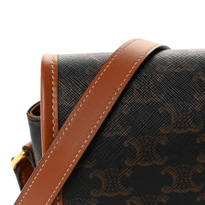 Celine Triomphe Canvas Medium Folco Bag Tan 10 of 10