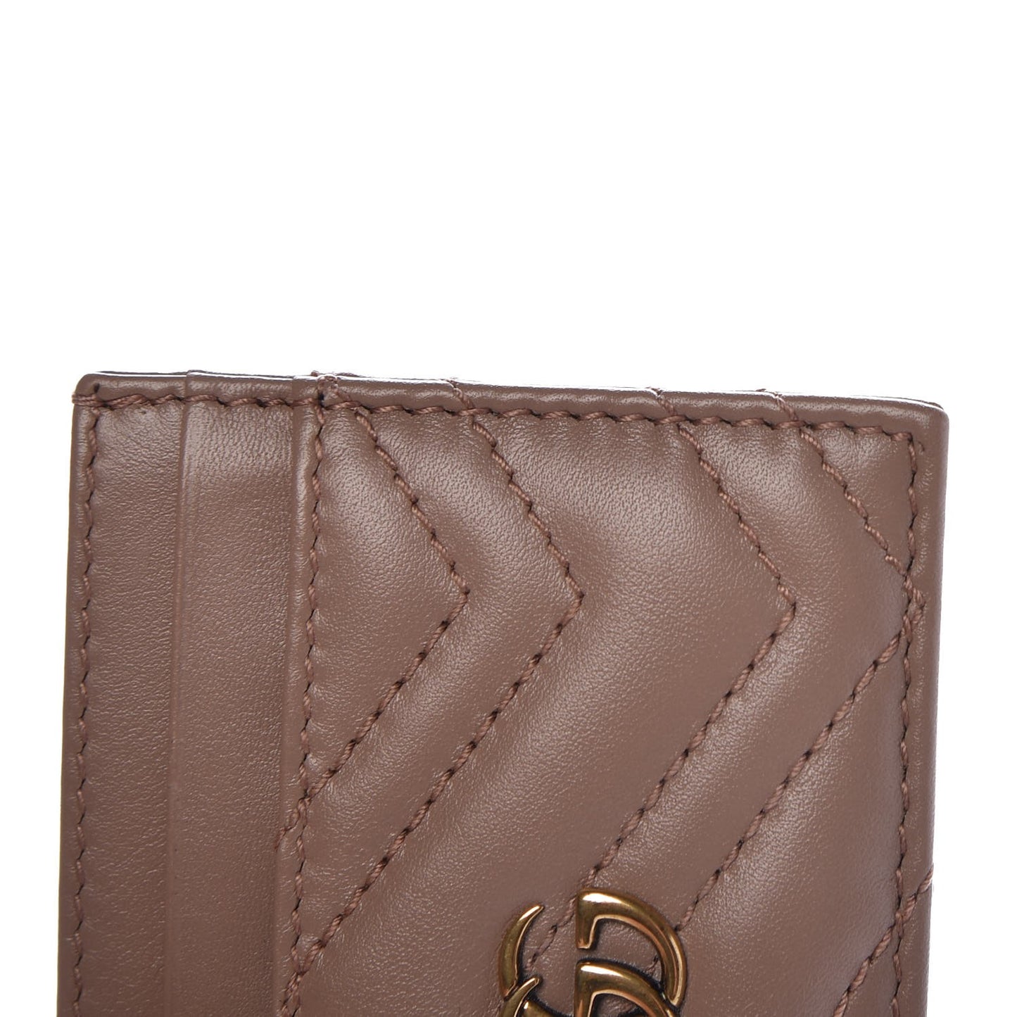 Calfskin Matelasse GG Marmont Card Holder Porcelain Rose