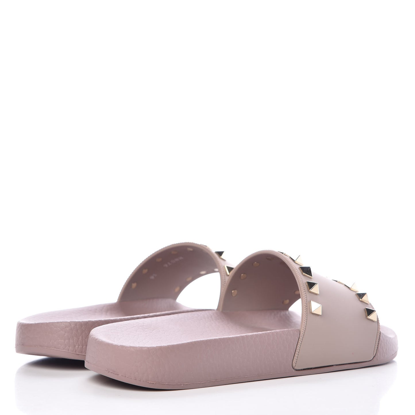 Rubber Rockstud Slide Sandals 36 Poudre