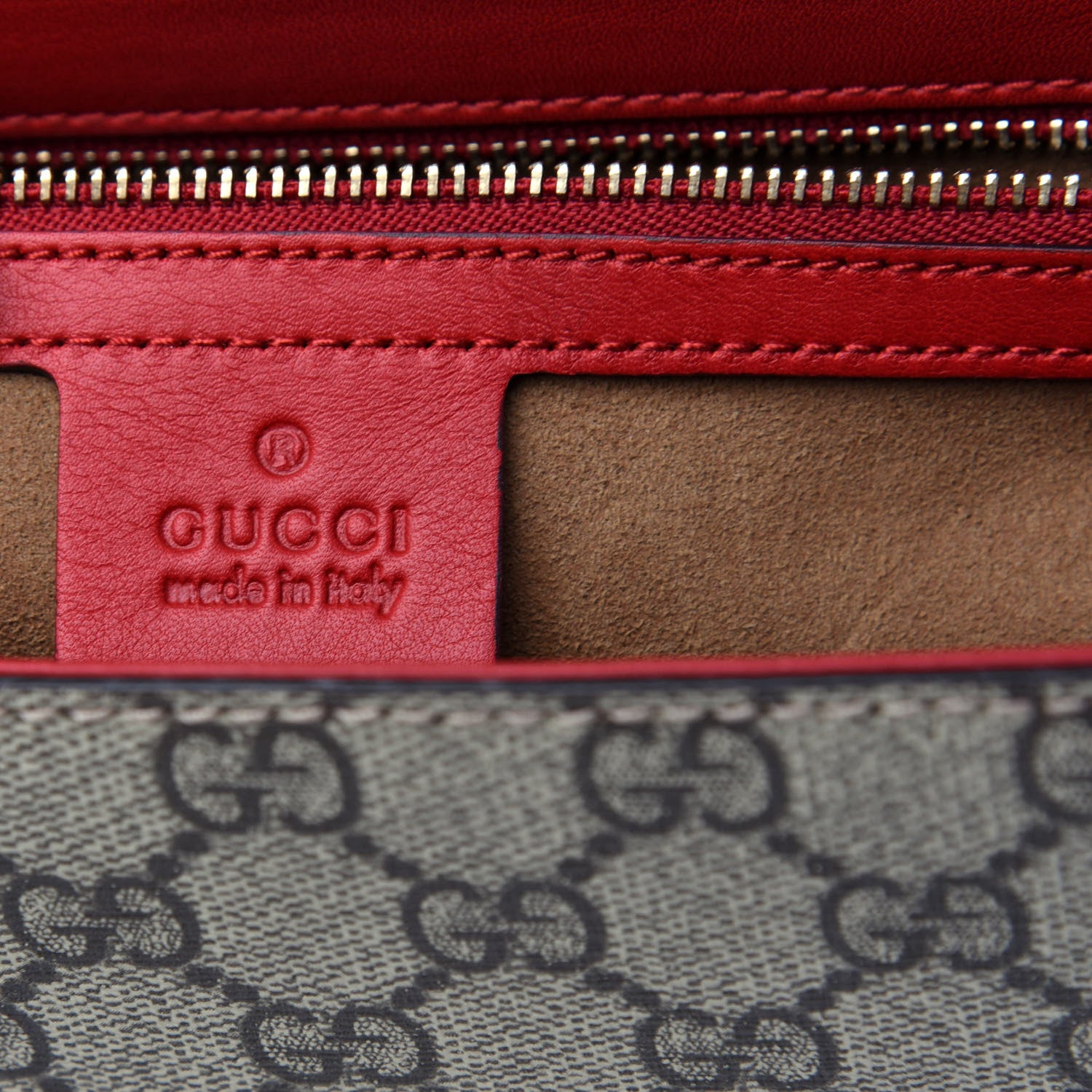 Gucci GG Supreme Monogram Calfskin Medium Padlock Shoulder Bag Beige Hibiscus Red New Rosette 6 of 11