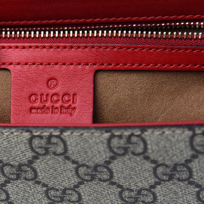 Gucci GG Supreme Monogram Calfskin Medium Padlock Shoulder Bag Beige Hibiscus Red New Rosette 6 of 11