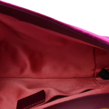Gucci Velvet Matelasse Mini GG Marmont Shoulder Bag Fuchsia Violet Cyclamen 5 of 10