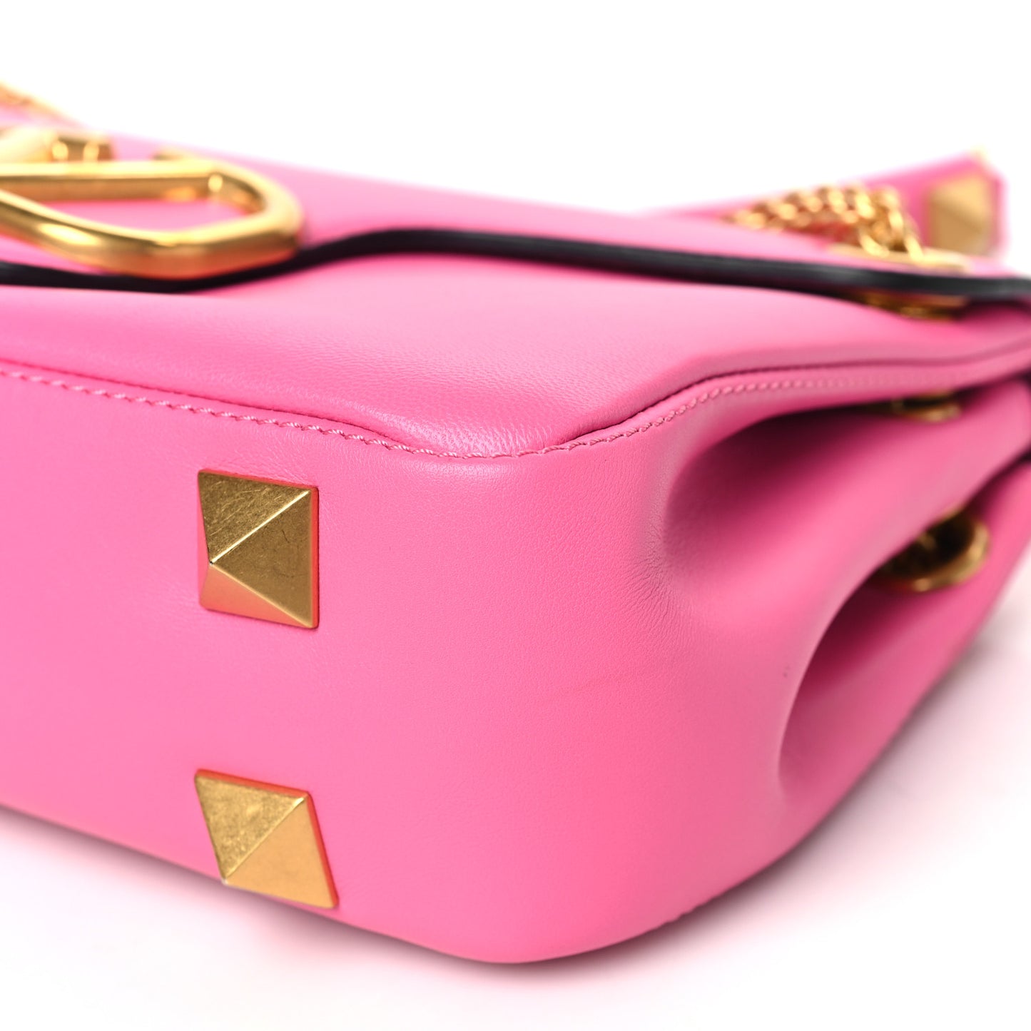 Nappa Stud Sign Shoulder Bag Feminine Pink