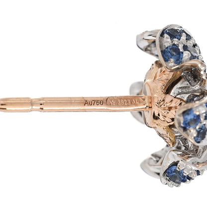 Gucci 18K Rose White Gold Diamond Blue Sapphire Flora Orchid Stud Earrings 5 of 5