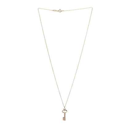 Tiffany 18K Rose Gold Mini Key Pendant Necklace 3 of 4