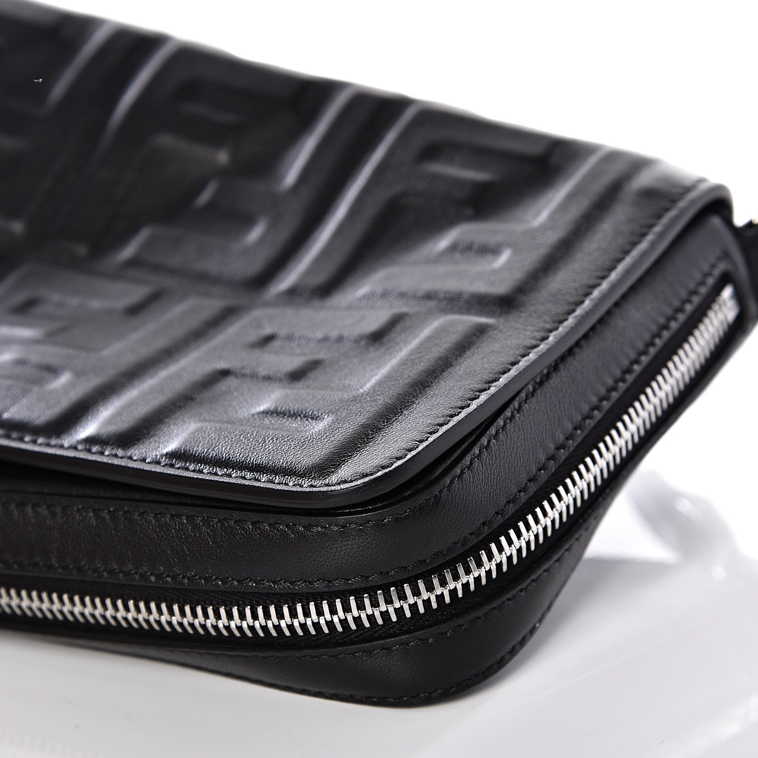 Fendi Nappa FF 1974 Embossed Mini Expandable Flap Bag Black 8 of 10
