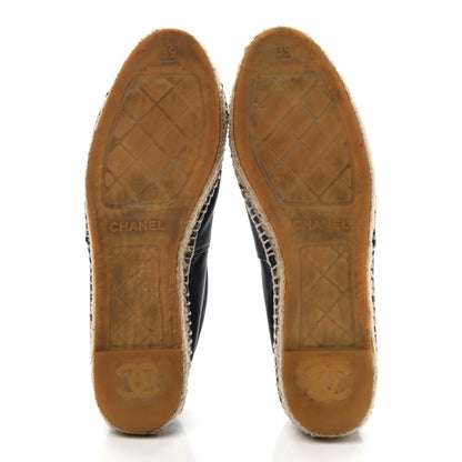 Chanel Lambskin CC Espadrilles 39 Navy Black 5 of 11