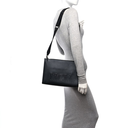 MCM Calfskin Aren Clutch Crossbody Black 2 of 11