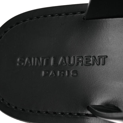 Saint Laurent Calfskin Mens Culver Flat Mules Sandals 41 Black 9 of 12