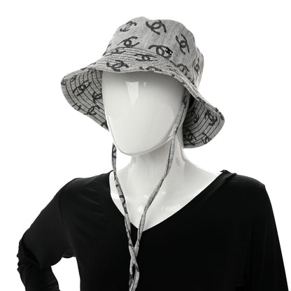 Chanel Denim CC Bucket Hat S White Black 2 of 7