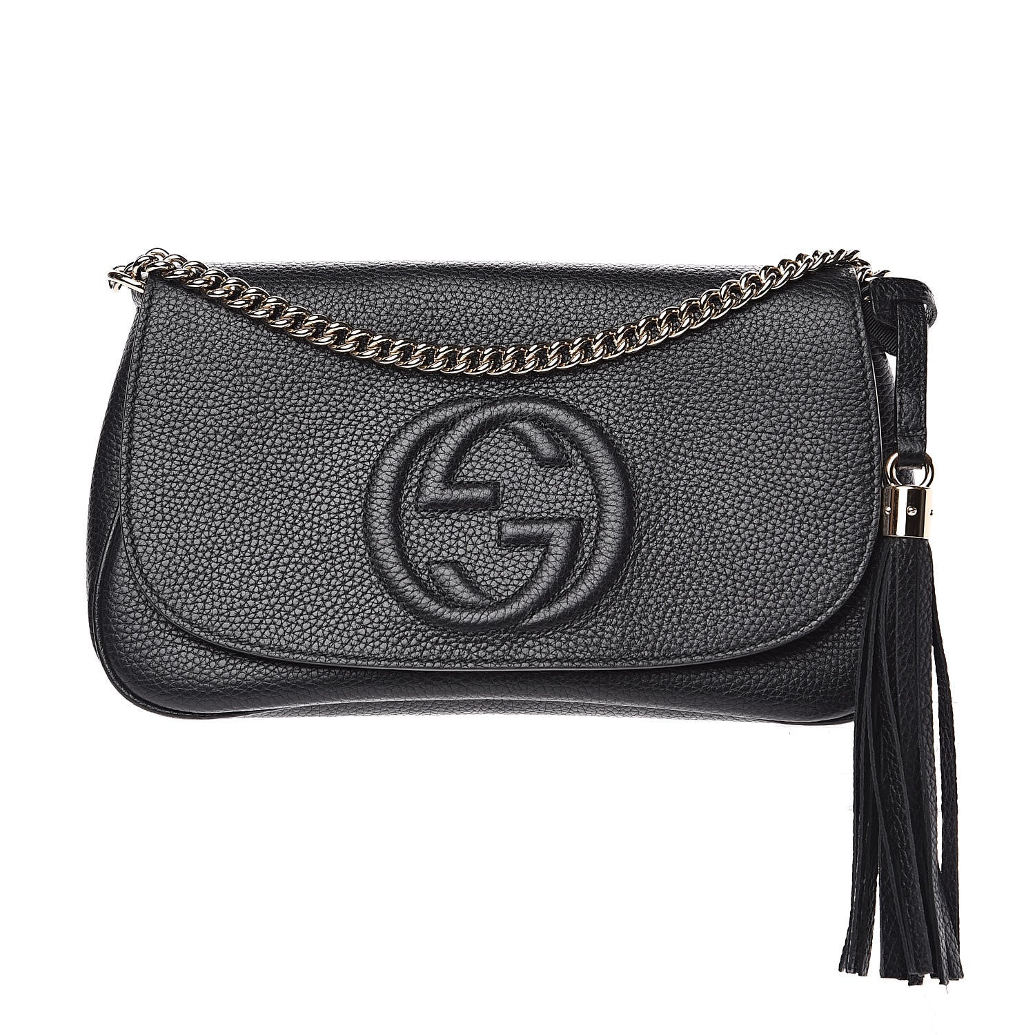 Gucci Pebbled Calfskin Medium Soho Flap Crossbody Black 1 of 10