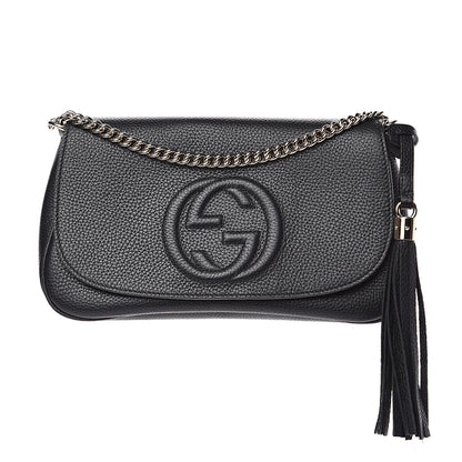 Gucci Pebbled Calfskin Medium Soho Flap Crossbody Black 1 of 10