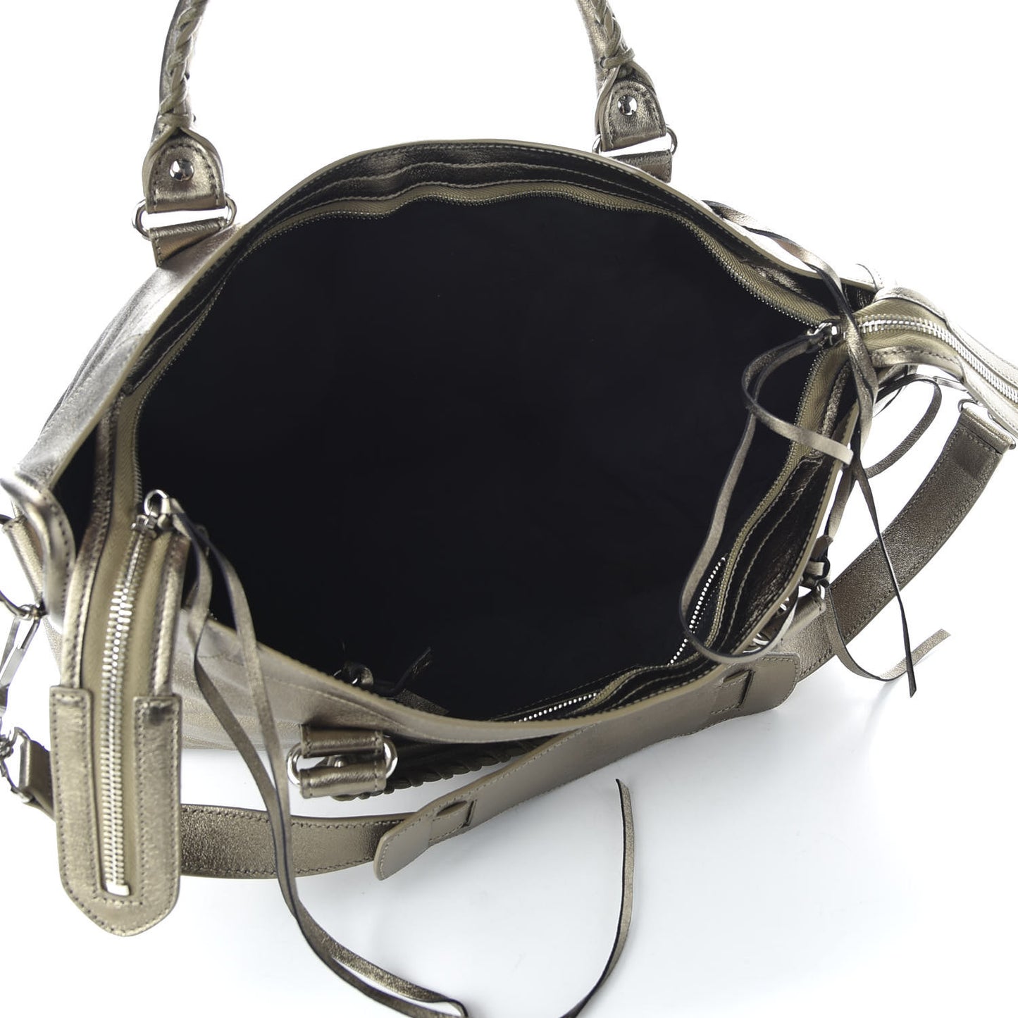 Metallic Agneau Classic Silver Hardware City Pewter