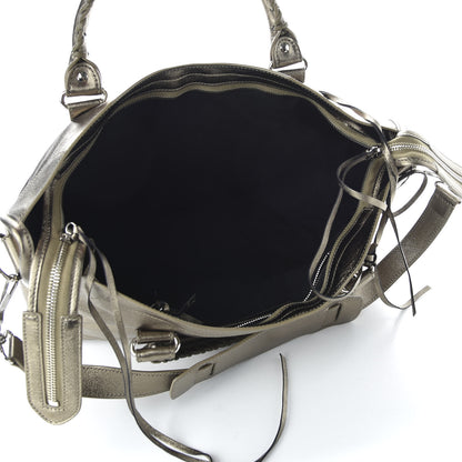 Balenciaga Metallic Agneau Classic Silver Hardware City Pewter 5 of 9