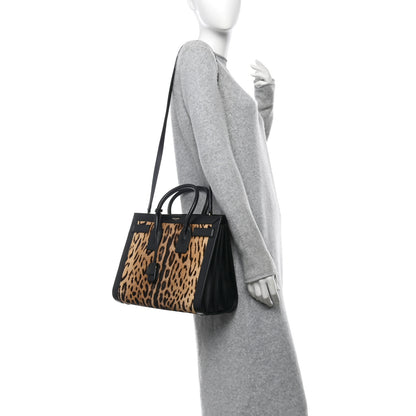 Saint Laurent Calf Hair Leopard Print Small Sac De Jour Black 2 of 12