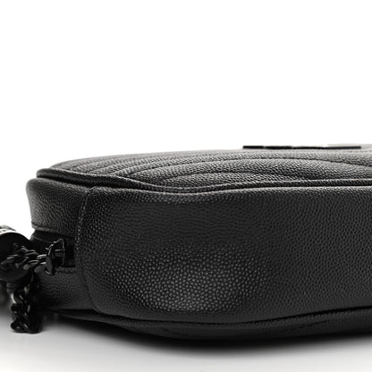 Saint Laurent Grain De Poudre Matelasse Monogram Mini Lou Camera Bag Black 8 of 10