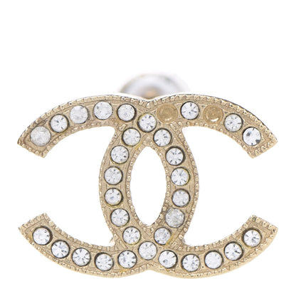 Chanel Crystal CC Earrings Gold 6 of 6