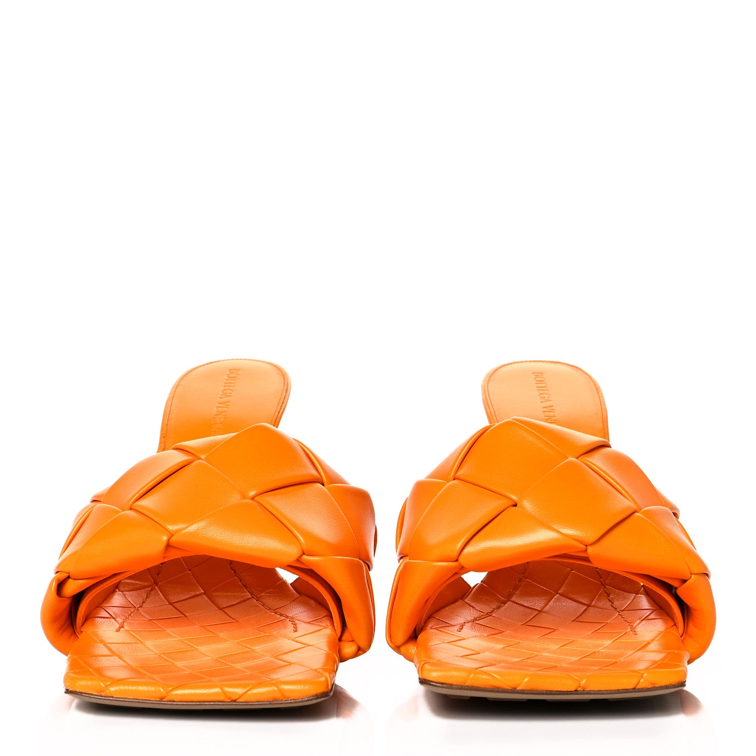 Bottega Veneta Nappa Maxi Intrecciato Lido Mule Sandals 40 Tangerine 2 of 8