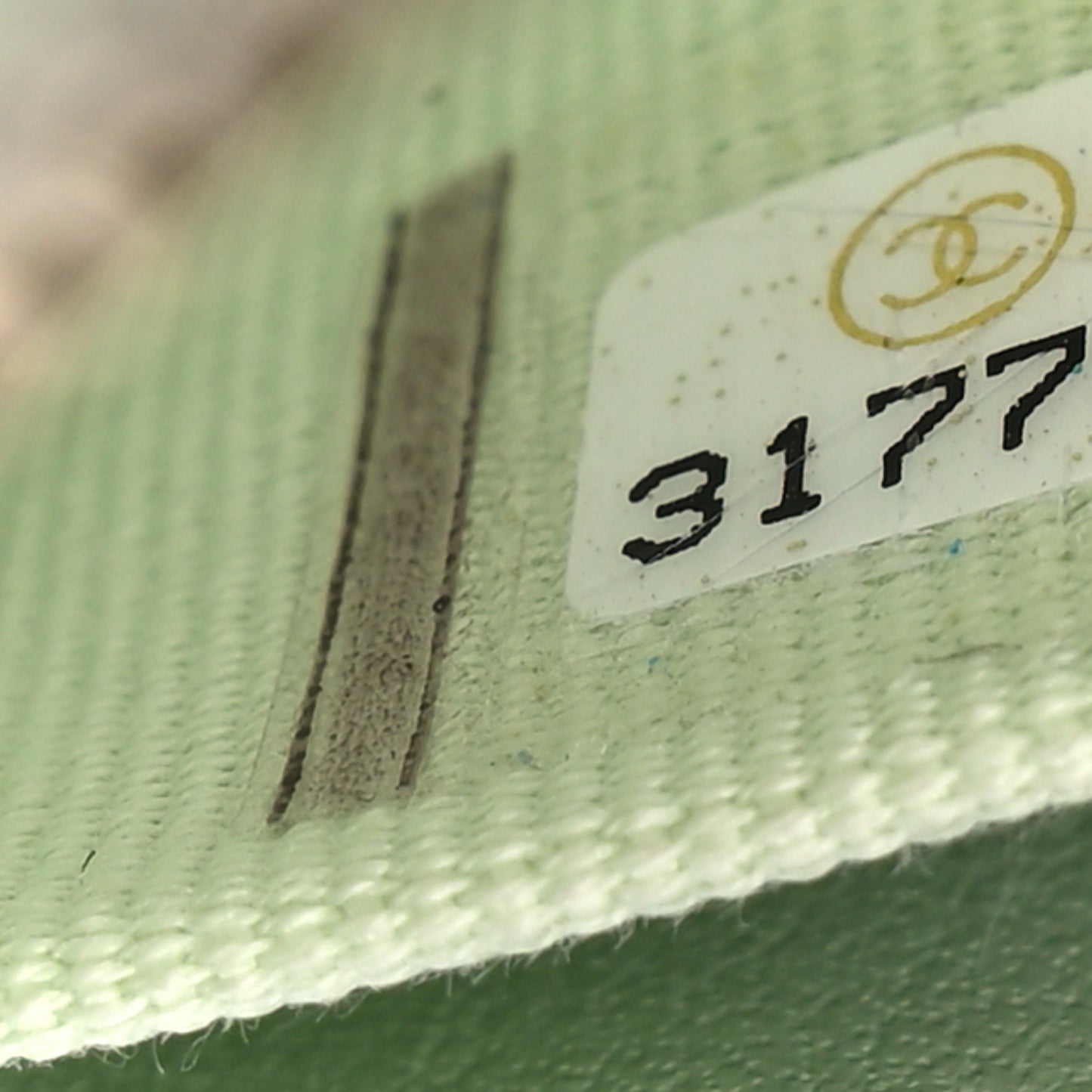 Caviar Quilted Round Handle With Care Vanity With Chain Light Green