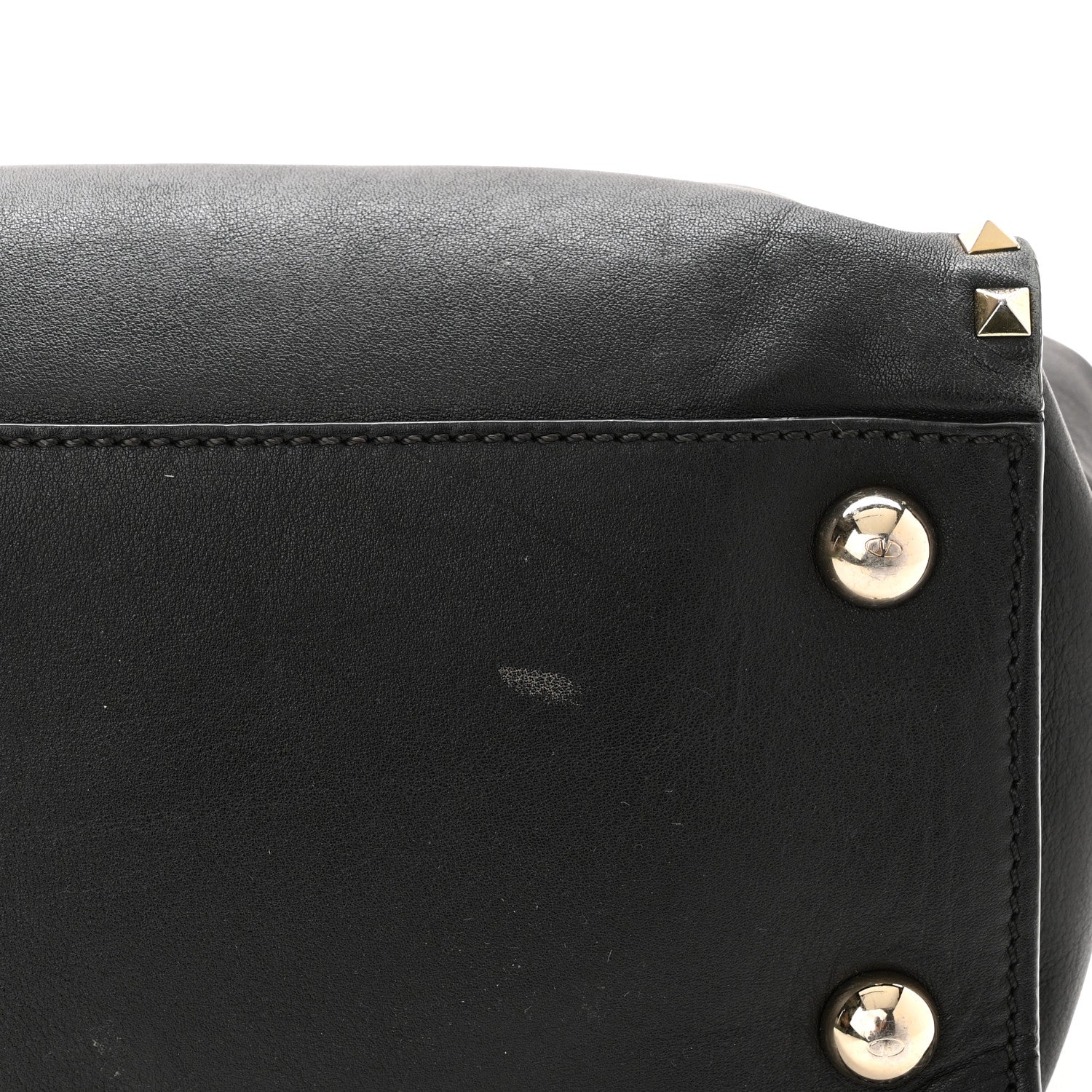 Valentino Garavani Vitello Rockstud Dome Shopper Black 13 of 14