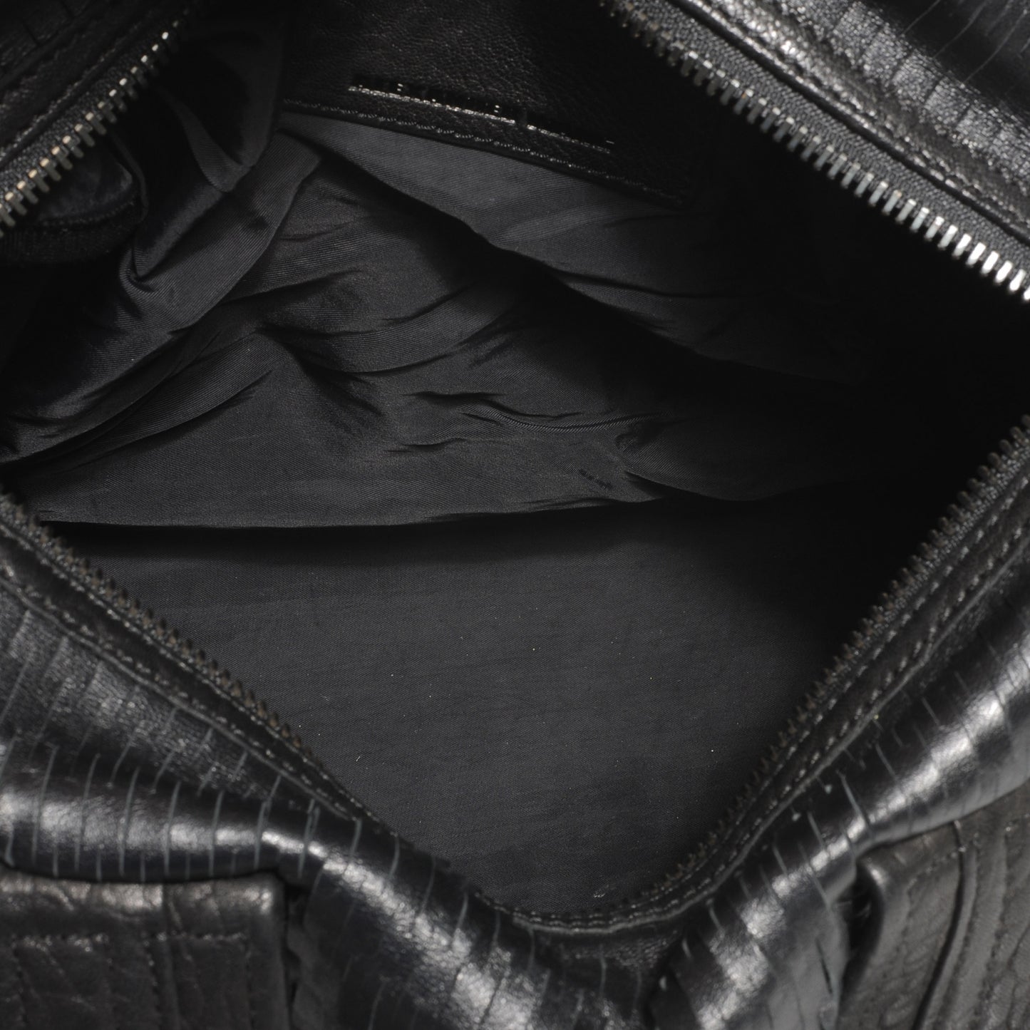 Leather Laser Cut Rocco Duffel w Black Nickel Hardware Black