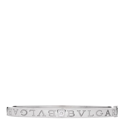 Bulgari 18K White Gold Diamond B.Zero1 Essential Bangle Bracelet M 2 of 3