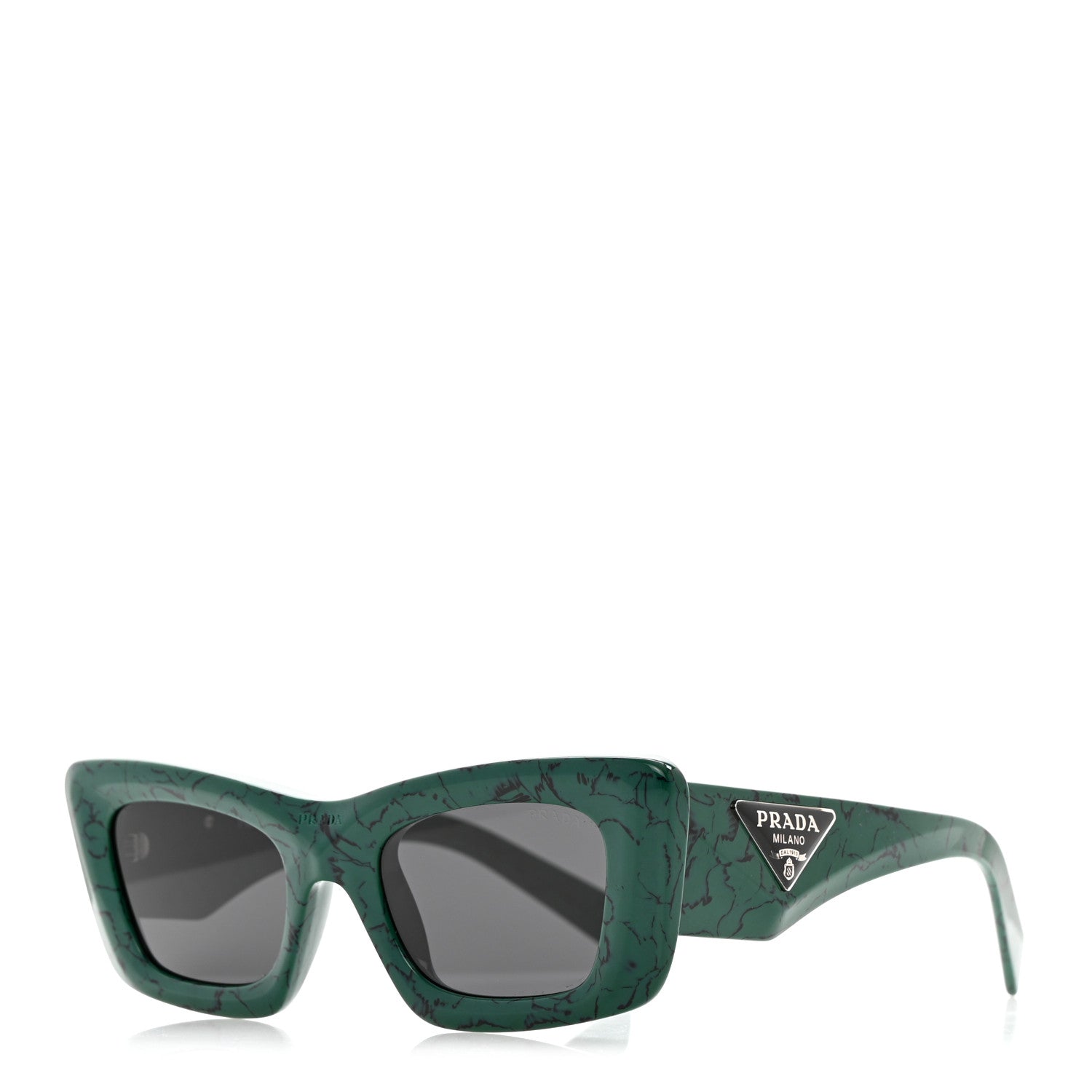 Prada Acetate Symbole Sunglasses SPR 13Z Green Marble 1 of 8