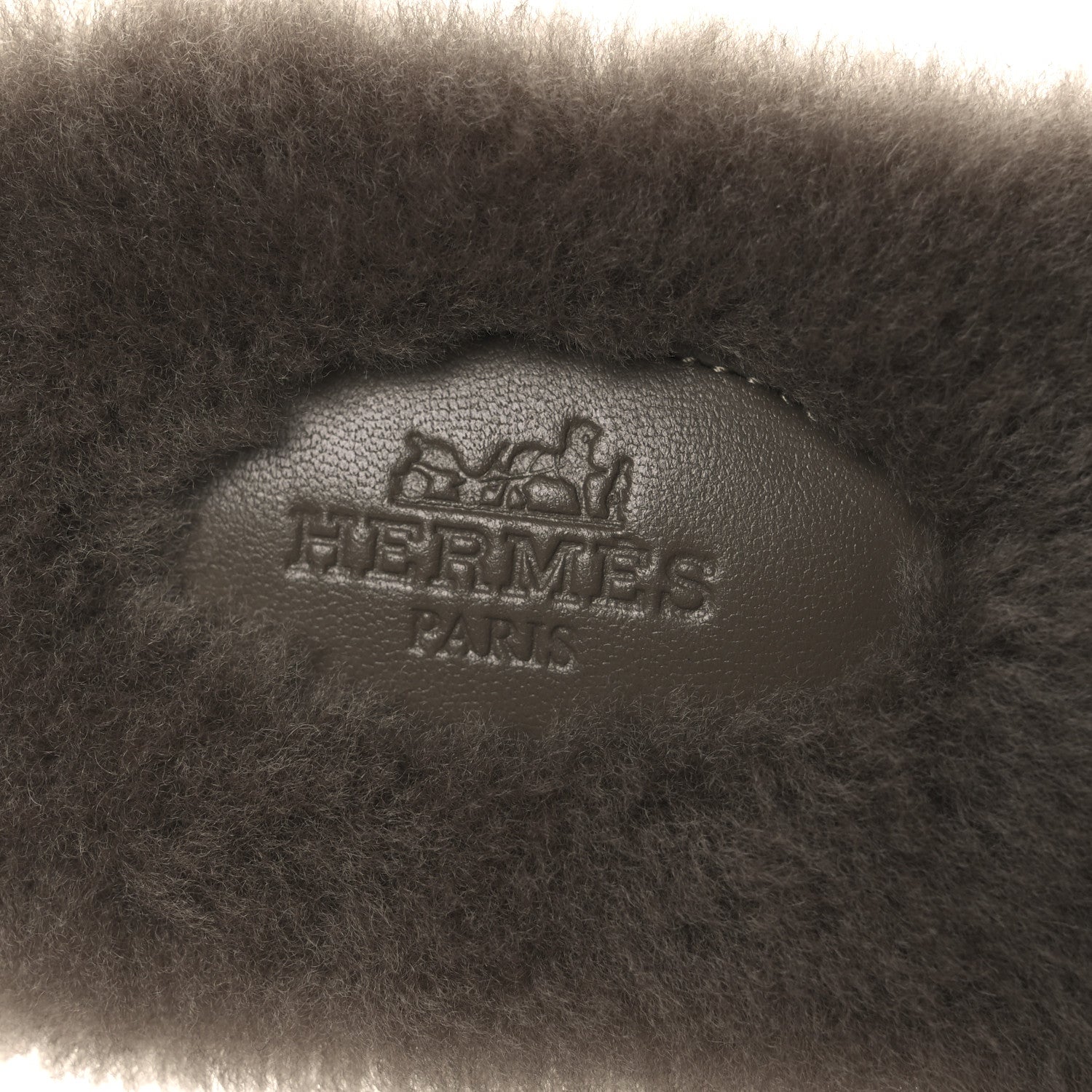 Hermes Woolskin Oran Sandals 38.5 Etoupe 9 of 9