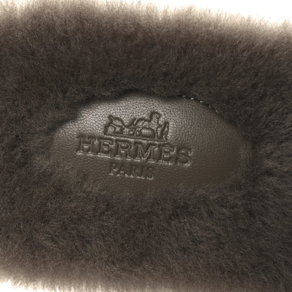 Hermes Woolskin Oran Sandals 38.5 Etoupe 9 of 9