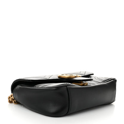 Gucci Calfskin Matelasse Mini GG Marmont Shoulder Bag Black 4 of 10