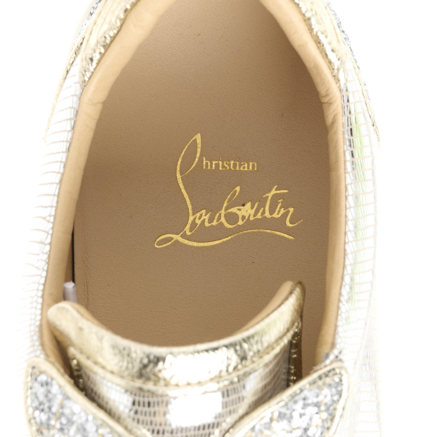Christian Louboutin Glitter Aliglitter Specchio Women Seava Flat Sneakers 39 Silver 7 of 11