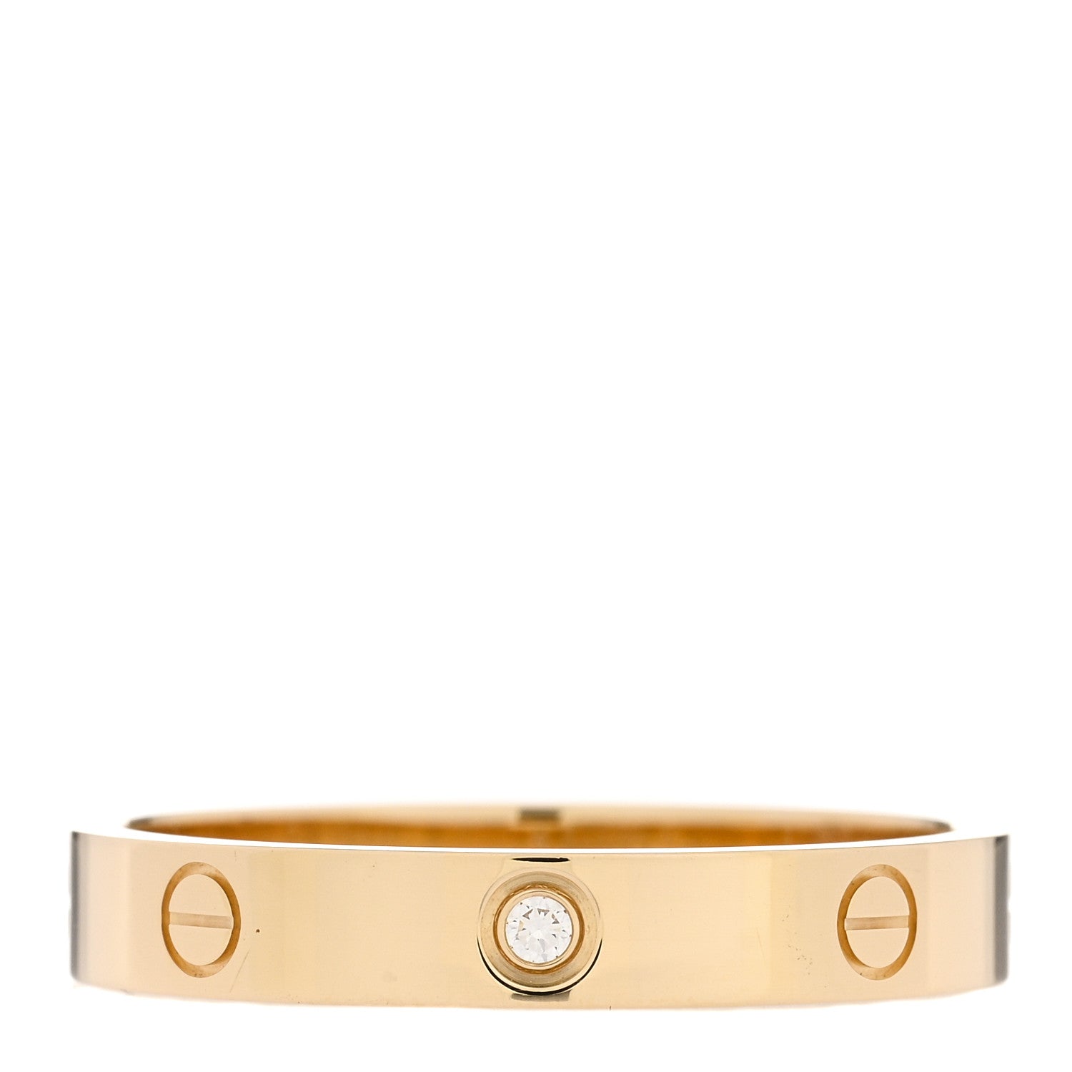 Cartier 18K Yellow Gold Diamond 4mm LOVE Wedding Band Ring 67 12 1 of 4