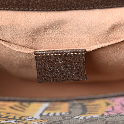 Gucci GG Supreme Monogram Bengal Web Medium Padlock Messenger Shoulder Bag Beige Pink 5 of 9