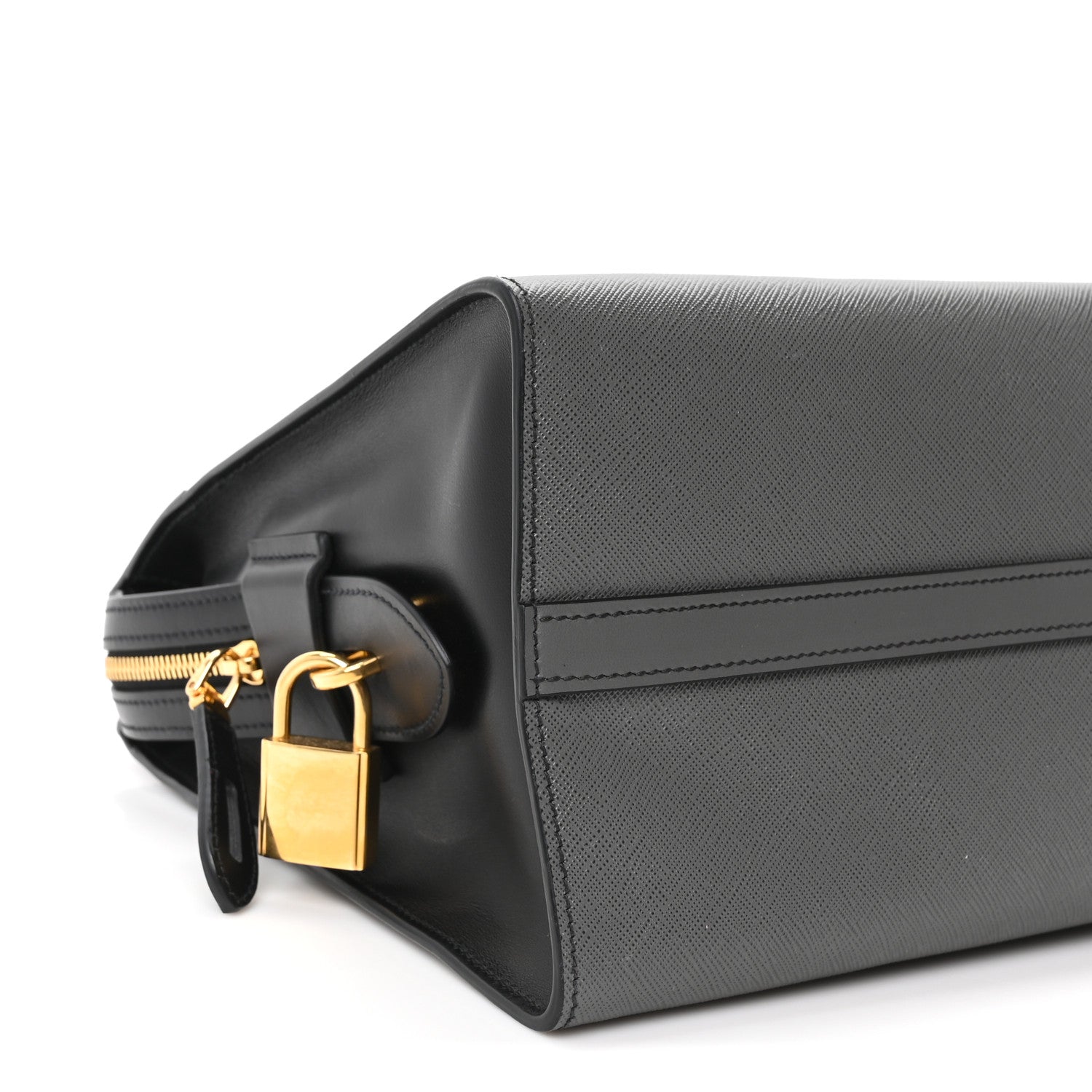 Prada Saffiano City Calfskin Medium Esplanade Tote Mercurio Black 9 of 10