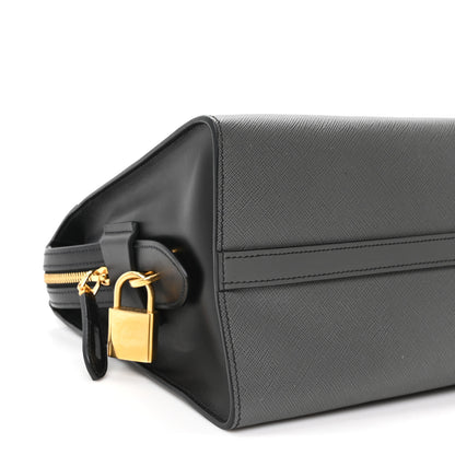 Prada Saffiano City Calfskin Medium Esplanade Tote Mercurio Black 9 of 10