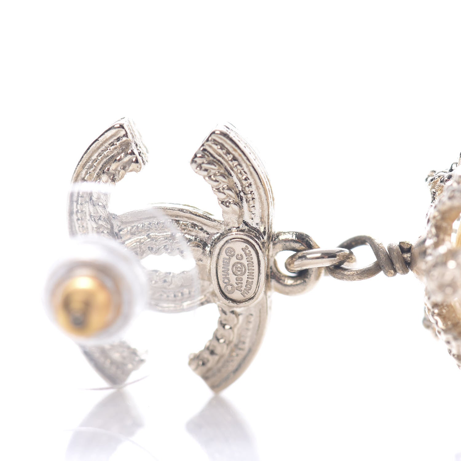 Chanel Pearl Caged CC Drop Earrings Gold 3 of 5