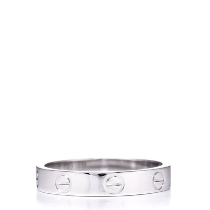 Cartier 18K White Gold 3.5mm LOVE Wedding Band Ring 55 7.25 3 of 5