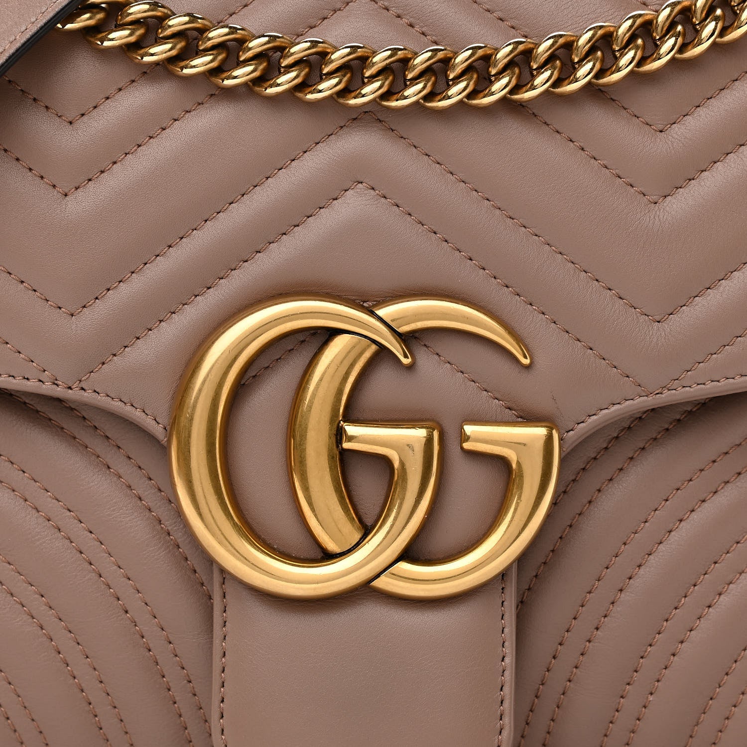 Gucci Calfskin Matelasse Medium GG Marmont Shoulder Bag Porcelain Rose 8 of 11