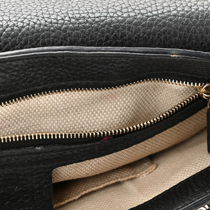 Gucci Pebbled Calfskin Medium Soho Flap Crossbody Black 3 of 11