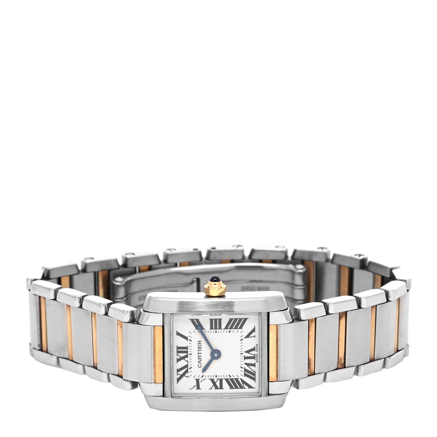 Stainless Steel 18K Yellow Gold 20mm Tank Francaise Quartz Watch