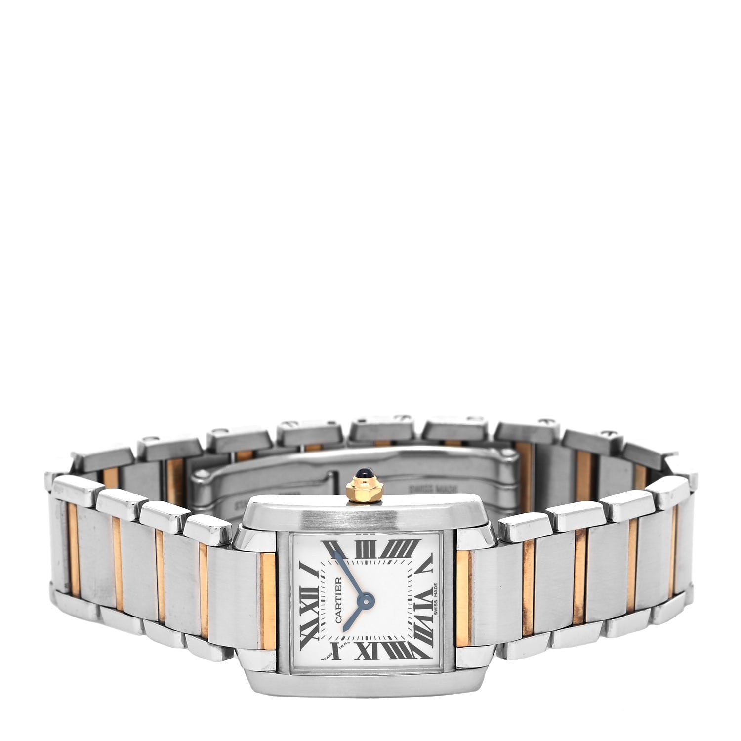 Cartier Stainless Steel 18K Yellow Gold 20mm Tank Francaise Quartz Watch 2 of 4