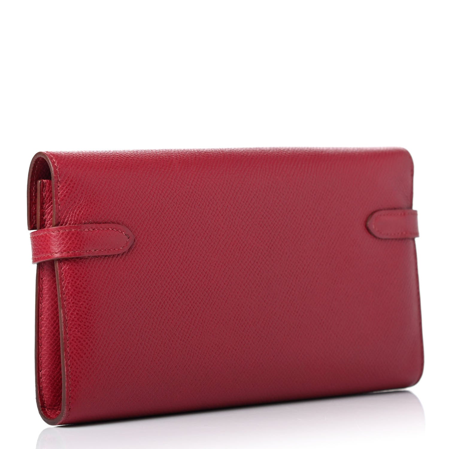 Hermes Epsom Kelly Longue Wallet Rouge Casaque 2 of 4