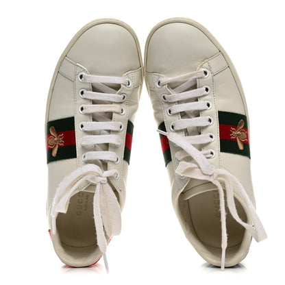 Gucci Calfskin Ayers Bee Embroidered Womens Ace Sneakers 36 White Green 2 of 14