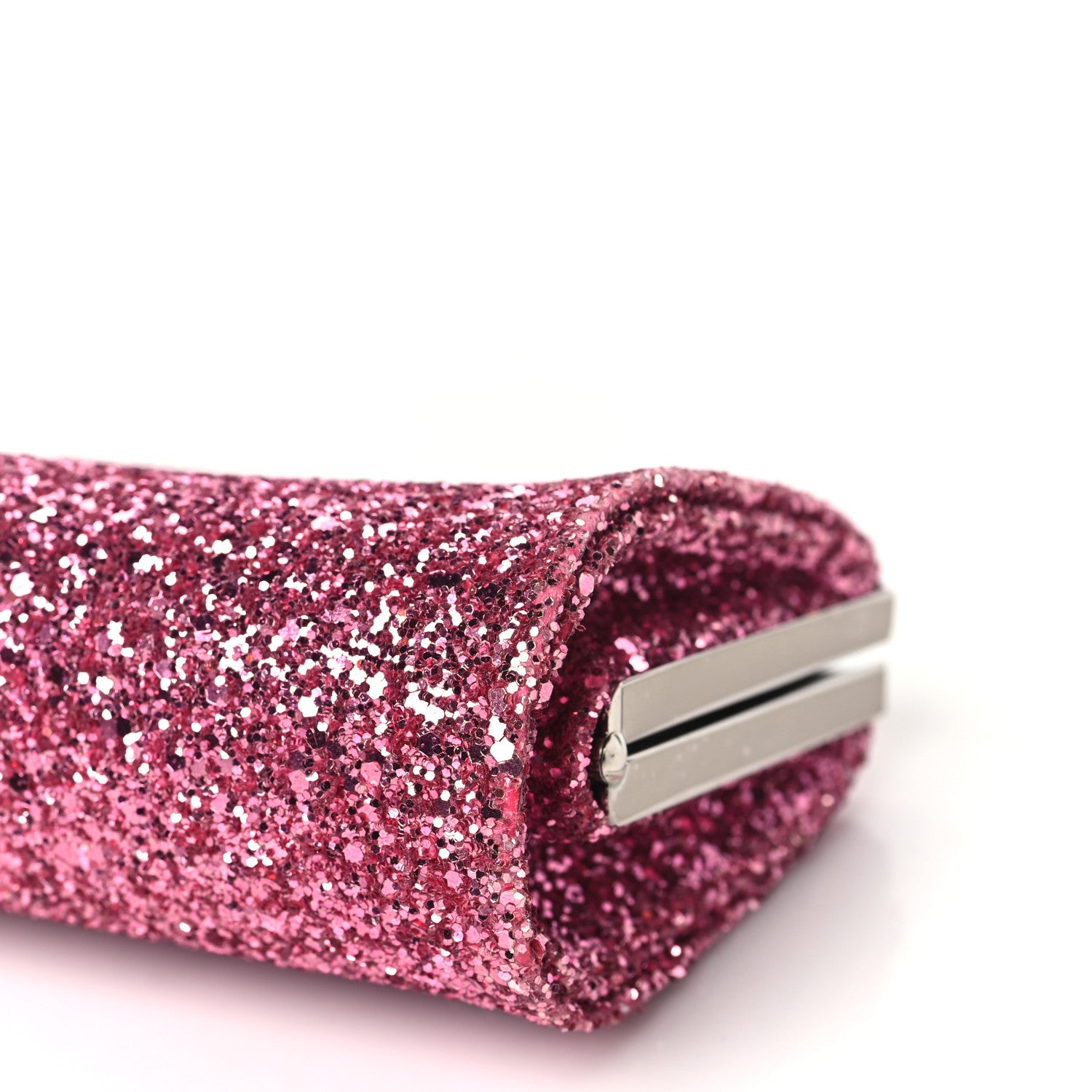 Jimmy Choo Coarse Glitter Clutch Pink 10 of 10