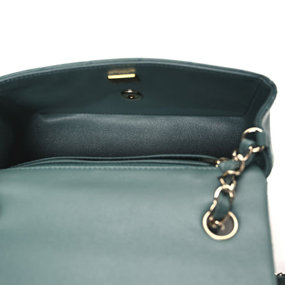 Chanel Lambskin Quilted Mini Rectangular Flap Dark Green 5 of 13